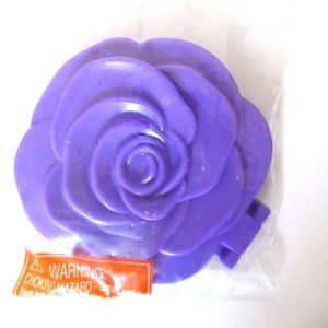 Beautiful Rose Shaped Compact Cosmetic Mirror - Purple